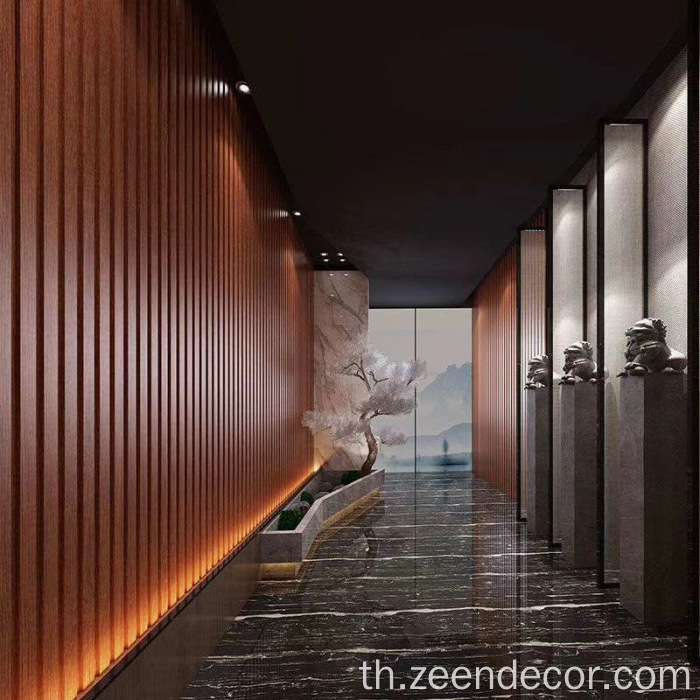 170x20 มม. กันน้ำ WPC Grille Cladding Wall Wall Panel